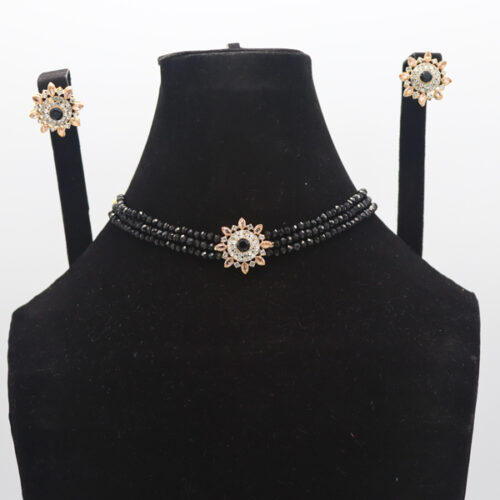 Daisy Kundan Choker set Black