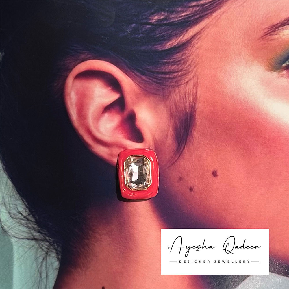 Crystal Candy Ear Studs Red