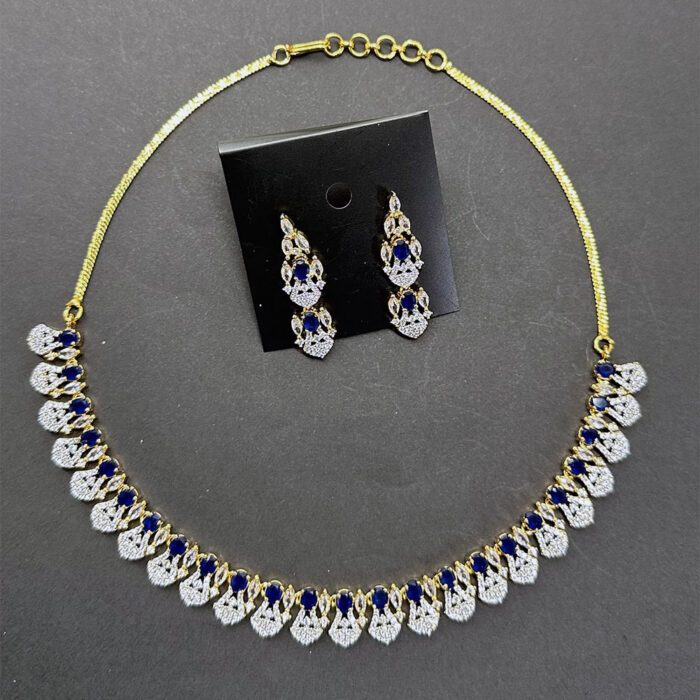 Dainty Neckless Set blue for sale