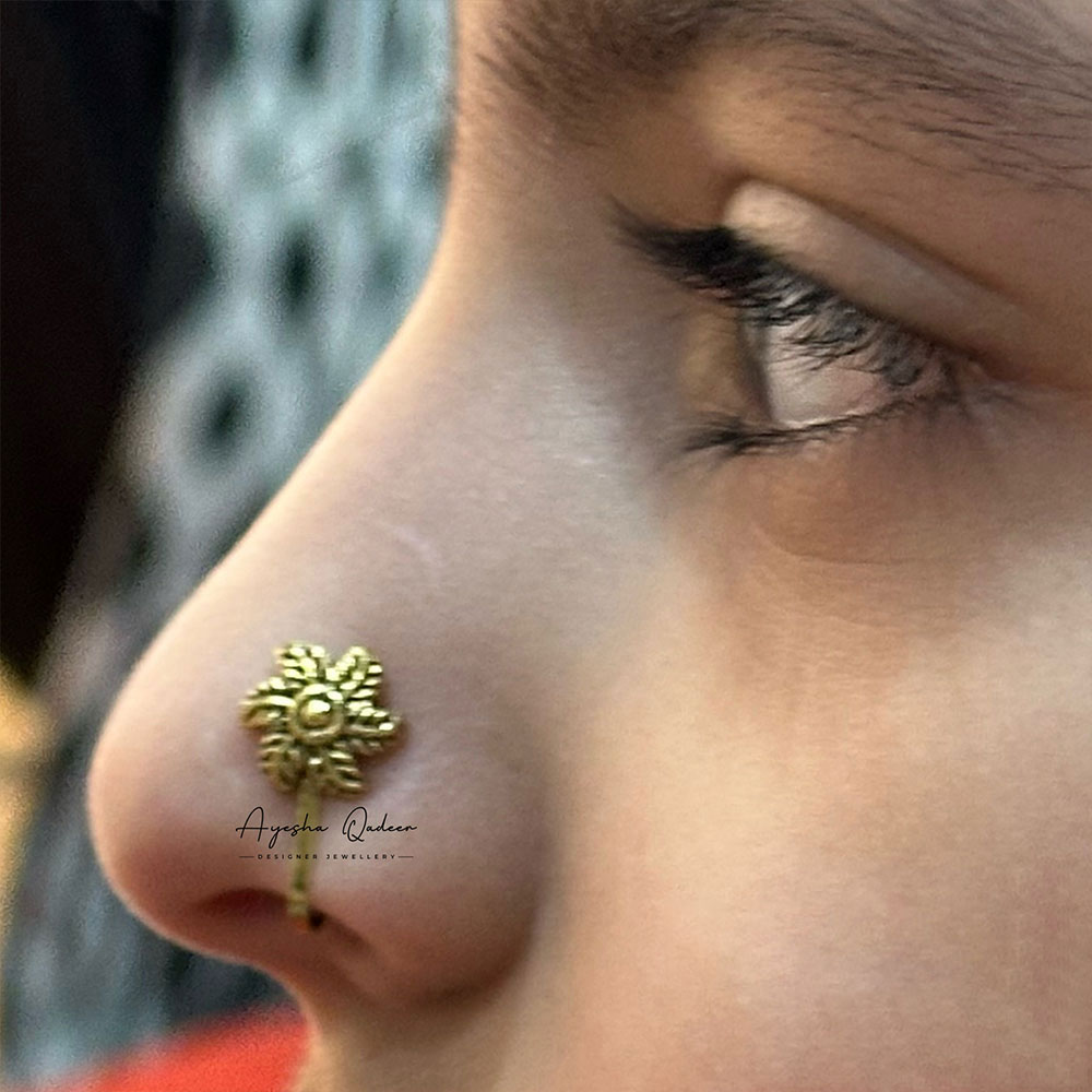 Oxidised Nose Cuffs - Brass Gold 3