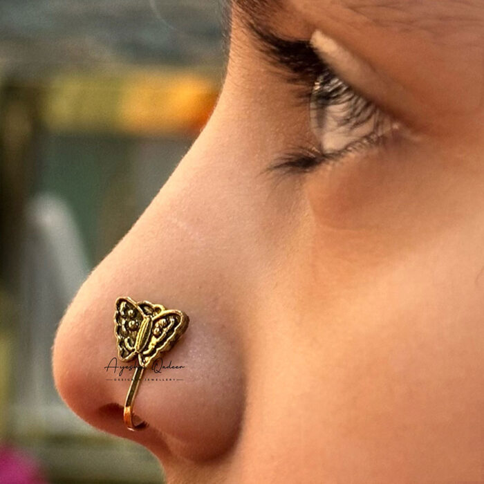 Oxidised Nose Cuffs - Brass Gold 7