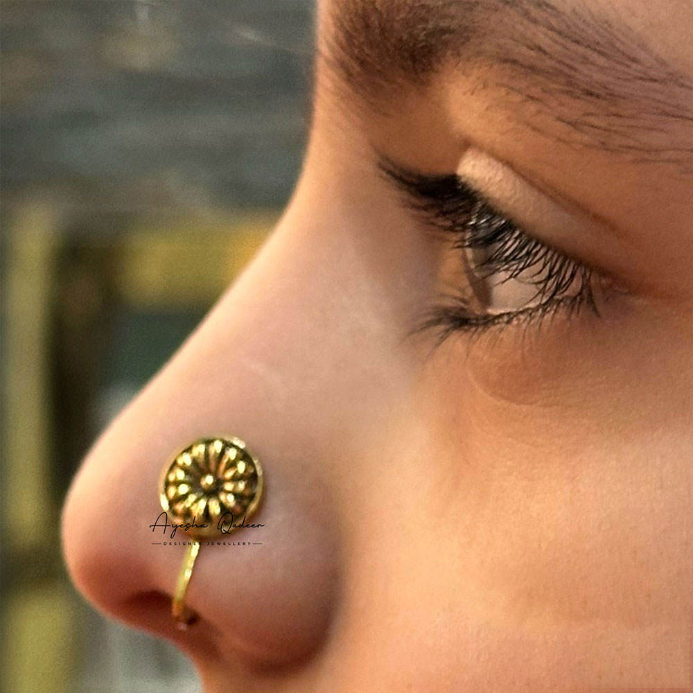 Oxidised Nose Cuffs - Brass Gold 8