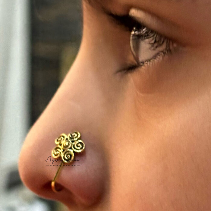 Oxidised Nose Cuffs - Brass Gold 9