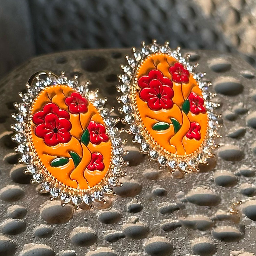 Summer Bloom Ear Studs Orange